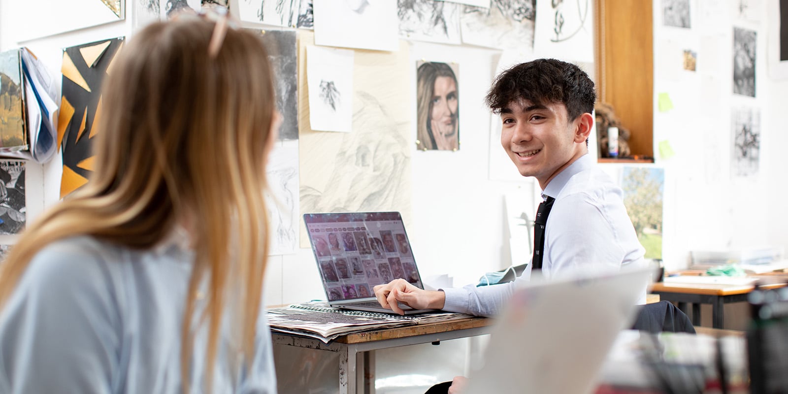 Bloxham art scholarship holder in art department